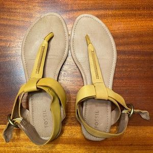 Fossil mustard color sandal-worn once